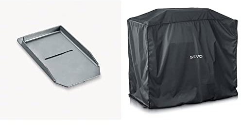 SEVERIN ZB 8181 – SEVO Plancha, 3.5 & Grillabdeckung SEVO GTS für SEVERIN SEVO GTS, Grill Abdeckhaube aus wasserdichtem 600D Oxford-Gewebe, robuste Grillhaube gegen Witterung, schwarz, ZB 8128