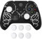 PlayVital Cover Silicone per Xbox Series X S Controller,Custodia Joystick Skin Protettiva Antiscivolo con Copri Levette Analogiche-Teschio Scolpito Bianco