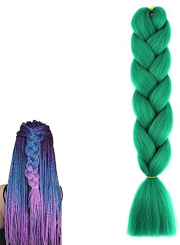 prinfantasy Zopf Grün Perücken Geflochtene Dreadlocks Verlängerungen Zopf Häkeln Haarverlängerungen Pferdeschwanz Verlängerung Perücke, BZ024