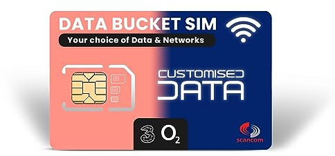 Scancom Erstellen Sie Ihre eigene SIM-Karte mit Daten - wählen Sie die Dateneimer-Kombination zwischen EE, Three, O2 und Vodafone (drei und O2, 10GB)