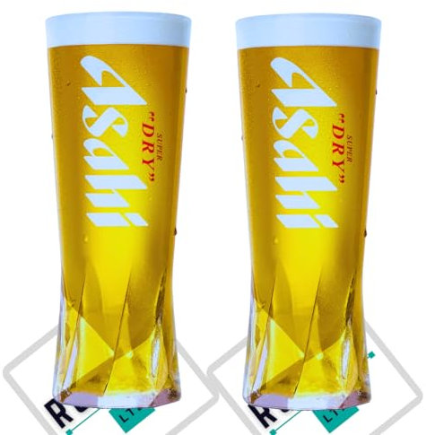 Roxley 2 x Asahi Nucleated Half Pint Glass Glasses 28cl