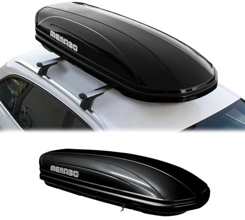 OMAC Dachbox Mania 400l für Auto Dachkoffer Gepäckbox Dachgepäckträger Autobox Schwarz