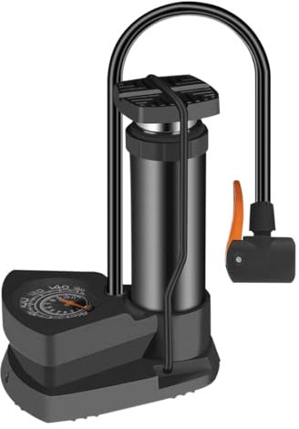 JNNJ Auto Cilindro Idraulico Pompa Bici Gonfiatore A Pedale, Portatile Mini Passo Ad Pressione sulla Pompa con Manometro, Pedale Pompa per Bicicletta, per Tutte Biciclette Palline e Materasso ad Aria