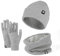 Ensemble de Tricotés Bonnet Écharpe e Gants pour Femme,Doublure Intérieure en Polaire Douce Brossée, Cache-cou élastique, Gants épais pour écran Tactile, pour Temps Froid (Gris clair)
