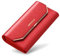 PORRASSO Portefeuille Femme Cuir Porte-Monnaie avec Blocage Anti RFID Grande Porte Monnaie Mode Portefeuille Longue Wallet Rouge