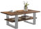 SAM B-Ware Couchtisch 115x65 cm Philipp, Sofatisch mit Ablage, Akazienholz massiv + nussbaumfarben + lackiert, Beistelltisch mit echter Baumkante, U-Gestell Silber