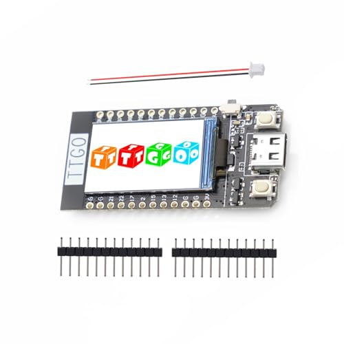 QIQIAZI ESP32 T-Display WiFi und Bluetooth Entwicklungsboard mit 1.14 Zoll LCD Display, USB C ESP32 Modul für Arduino