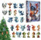 Drachen-Adventskalender,Adventskalender Drache | 24 Tage Feiertags-Countdown-Kalender - Lustiger 2D-Acryl-Weihnachtsbaumschmuck mit Drachenbaby, Adventskalender-Anhänger