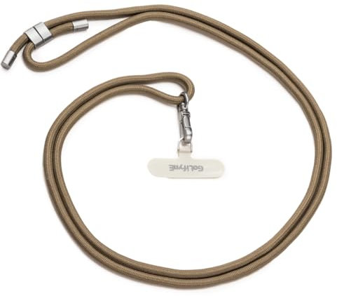 Golifyne Handykette Universal zum Umhängen | Handyband Kordel Kette für Outdoor, Reise, Unterweg Handy-Halterung | Phone Lanyard + Klebefrei Pad für alle Smartphone (ohne Hülle) - Armee Grün