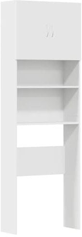 vidaXL Waschmaschinenschrank Weiß 64x24x190 cm Holzwerkstoff, Waschmaschinenregal, Badschrank, Badezimmermöbel, Badezimmerschrank, Badezimmerregal