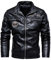 Giubbotto di Pelle Uomo, Pu Bomber Moto Slim Fit Colletto Casual con Cerniera Cappotto Antivento Giacca a Vento Soft Touch Classico Giubbotto Moto Estivo Giacca Antivento Chiodo Pelle Uomo