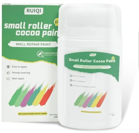 Wall Repair Rolling Brush, White Paint Roller,White Paint for Walls, Quick Drying Water Based Portable Paint Roller Kit, for Easy DIY, Covers Graffiti, Stain, Scratch