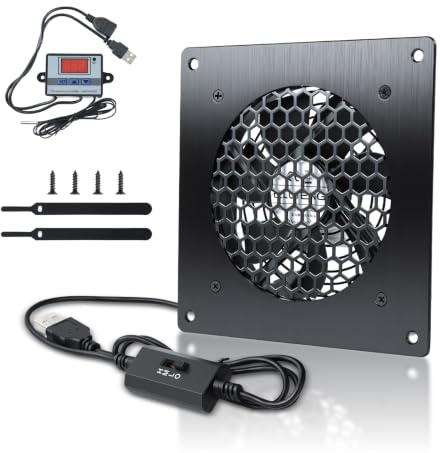 ELUTENG USB Lüfter 120mm mit Digitaler Temperaturregler, 5V 1500RPM