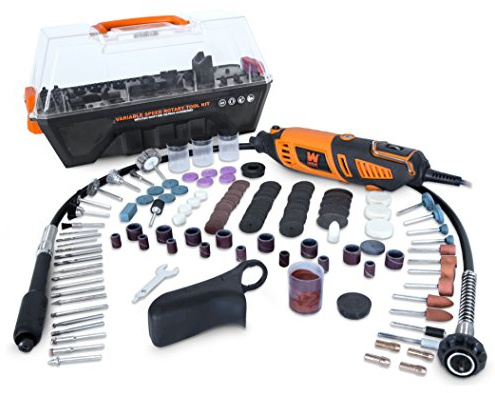 WEN 23190 1.3-Amp Variable Speed Steady-Grip Rotary Tool with 190-Piece Accessory Kit, Flex Shaft, and Carrying Case, Multicolor