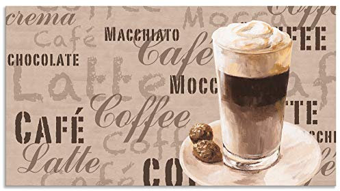 ARTland Spritzschutz Küchenrückwand aus Alu für Küche Herd Spüle 120x65 cm (BxH) mit Motiv Spruch Getränke Kaffee Creme Kaffee Latte Macchiato S7LV