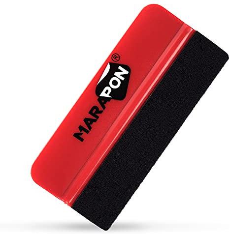 MARAPON® Rakel für Folie [10x4.3 cm] mit Filzüberzug - Für Fensterfolien und Auto Folien - Hochwertige Folienrakel auch für Carbon Folie und Möbelfolie geeignet