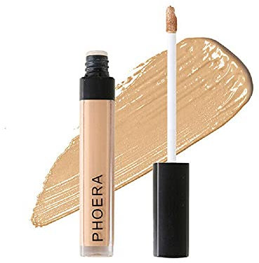 Phoera Full‑Coverage Matte Liquid Concealer – Waterproof, Oil‑Free Camouflage for Dark Circles, Acne Scars & Under‑Eye (104 - Custard)