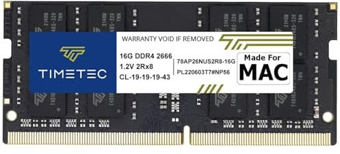 Timetec 16GB kompatibel für Apple DDR4 2666MHz für Mitte 2020 iMac20,1/20,2/Mitte 2019 iMac19,1 27 Zoll mit Retina 5K Display, Ende 2018 Mac mini (8,1) PC4-21333/PC4-21300 SODIMM-MAC-RAM-Upgrade