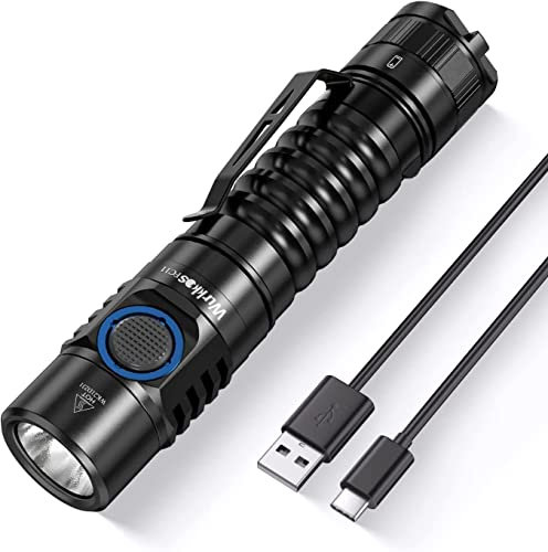 Wurkkos FC11 Pocket LED Flashlight Ultra Bright Max 1300 Lumen High 90CRI Mini Flashlight with Standard USB A-C Cable,Magn.