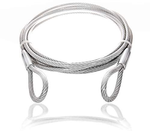 Fune metallica 24 - Cavo in acciaio rivestito con occhielli, cavo in acciaio con passanti, antifurto per mobili da giardino, mobili da terrazza, bicicletta | Spessore: 8 mm (6 su 8) | Lunghezza: 2 m