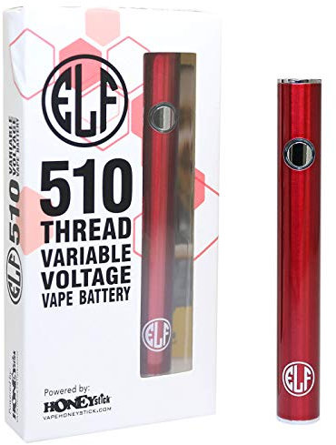 HoneyStick Vape Pen Battery Starter Kit Rechargeable for 510 Thread Cartridges Elf Stick USB Variable Voltage 400 mAh Vaporizer for CBD and Thick Oil Electronic Vaporizer No Nicotine (Red)