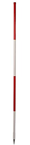 Stahlrohr-Fluchtstab (Bau-Qualität) - 2.00 m, PVC-ummantelt, rot/weiß - Stahlspitze rund