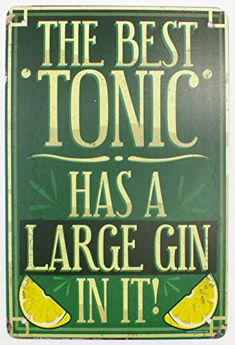Tin Metal Sign Plaque Bar Pub Vintage Retro Wall Decor Poster Home Club Tavern Wall Door (30 x 20 cm) - UK Company (347 - Gin & Tonic)