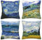 HOSTECCO Van Gogh Kissenbezüge, abstraktes Kunst-Design, quadratisch, dekorativ, für Sofa, Couch, 40 x 40 cm, 4 Stück