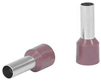 DEBFLEX - Terminale per filo elettrico pre-isolato 10 mm² - Capocorda a crimpare per cablaggio elettrico - Connettore elettrico - Metallo - Marrone - Confezione da 10 punte