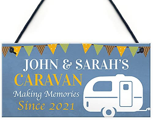 Novelty Caravan Sign Hanging Door Plaque Personalised Caravan Accessories