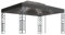 vidaXL Cenador con Doble Techo y Tira de Luces Lateral Pérgola Jardín Patio Toldo Sombrilla Parasol Tienda Carpa Marquesina Gris Antracita 3x4 m