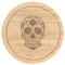 Black Sugar Candy Skull Wooden Chopping Cheese Board Round 25cm