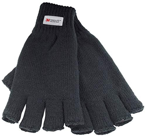Undercover Herren Thermo-Strickhandschuhe, fingerlos, mit Thinsulate-Fleecefutter, 2 Stück, 1 Paar, Large-X-Large