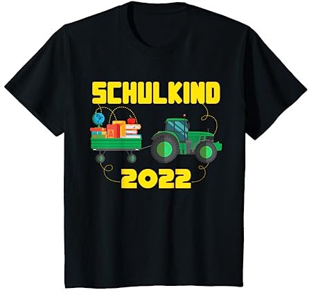 Kinder Traktor Schulanfang Traktorfahrer Junge Schulkind 2022 T-Shirt