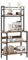 sogesfurniture Küchenregal Mikrowellenregal Bäcker Regal aus Holz und Metal, Standregal mit 5 Ablagen und 8 Haken, Metallregal Lagerregal für Küche, Wohnzimmer, 80 * 40 * 170cm, Rustikales Braun