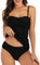 Joligiao Maillot de Bain Deux Pièces Femme Ensembles de Tankini Push Up Rembourré Haut Réglable Maillots de Bain mit Bas Taille Haute Swimwear Dos Nu à Bretelle Beachwear Ventre Plat(Noir,M)