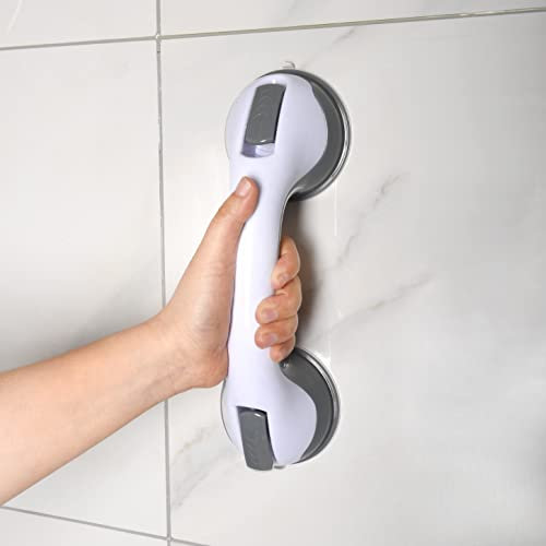 Poignée d'appui professionnelle sans perçage avec ventouses de 30 cm - Montage mural sur carrelage ou surfaces lisses - Barre de douche, baignoire - Aide au lever pour personnes âgées/enfants
