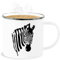 Emaille Becher Blechbecher - Tassen - Geschenk Zebra I Zebramuster I Zebrastreifen I Zebra-Kostüm Safari I Afrika Tiermotiv - 300 ml - Weiß Silber - tiermotiven zebras tasse tiermotive karneval