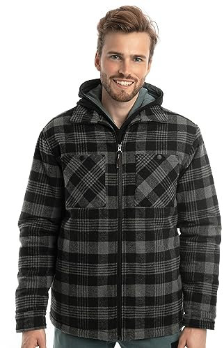 ROADSIGN australia Herren Steppjacke im Holzfäller-Look, mit seitlichen Eingriffstaschen & Brusttaschen Schwarz | XL