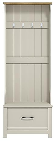 Galano Limestone Flurschrank - Eingangsbank mit Garderobe - Aufbewahrungsschrank mit Bank & Garderobe (Hellgrau)