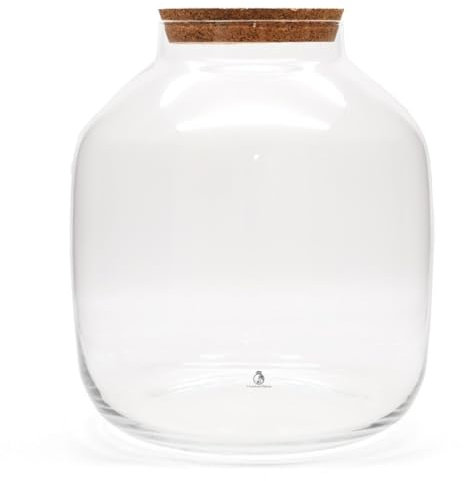 Extra Large Terrarium Glass Jar with Cork Lid, H: 38cm - High-Quality Closed Terrarium Container with Lid for Indoor Garden Paradise, Big Glass Jars for Plant Compositions, Terrarium Glass Large