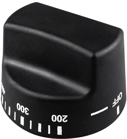 SUUJI PB010187 - Pomo de termostato con pieza de repuesto autolimpiable, compatible con algunas estufas de horno de gas Viking, reemplaza a AP5315445 811059, color negro