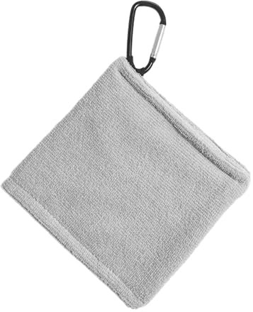 Golfball Handtuch mit Clip, Golfball Reiniger, 14 X 14 cm, Kleines Golfball Reinigungstuch, Golf Zubehör, hellgrau