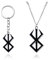 ZoCKZ Berserk-Symbol-Halskette, der verrückte Krieger der nordischen Wikinger-Mythologie, Schlüsselanhänger, Modeschmuck (2 Stück), Schwarz, Zink, Kein edelstein