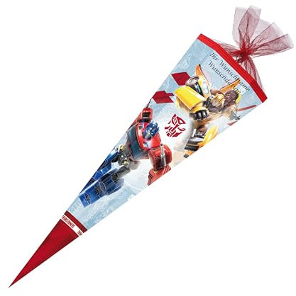 Schultüte mit Gravur / Zuckertüte / 85cm / eckig / Transformers Roll Out
