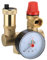 Kesselsicherheitsgruppe, Sicherheitsgruppe Warmwasserspeicher, DN25 (1) 6 Bar mit Rückschlagventil Entlüftungsventil Manometer Zentralheizung Fußbodenheizung (Gelb-B)