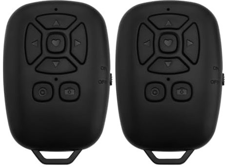 OTOTEC 2 Pièces Mobile Bluetooth Télécommande Obturateur Clicker Application Mobile sans Fil Défilement Page Flipper Caméra Obturateur à Distance Selfie Bouton Télécommande