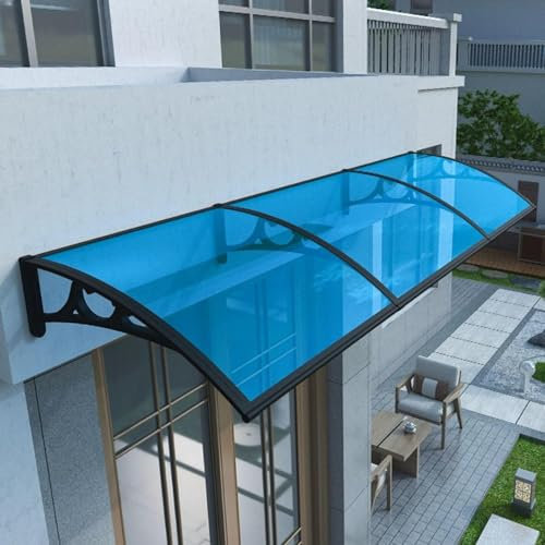 Auvents de Porte et de fenêtre Marquise de Porte Exterieur Marquise en Polycarbonate Panneaux Creux de Protection UV pour Porte de Patio,120X200cm