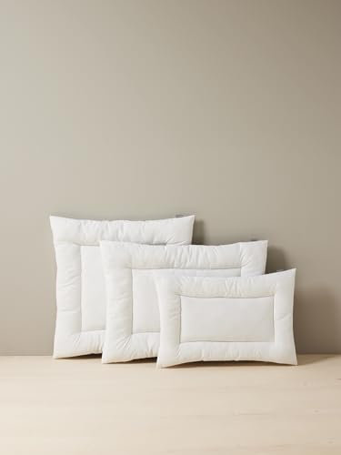 VERTBAUDET Flaches Kissen, Mikrofaser, pflegeleicht, kochfest, weiß, 50 x 70 cm