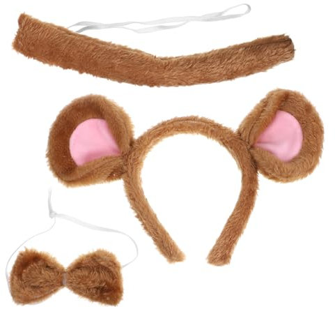 Didiseaon Animal Costume Set Mouse Ears Headband Halloween Cosplay Supplies for Boys and Girls Adults Party Headband Accessory Set